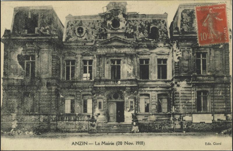 Fichier:Anzin-CPA-1918 Mairie.jpg